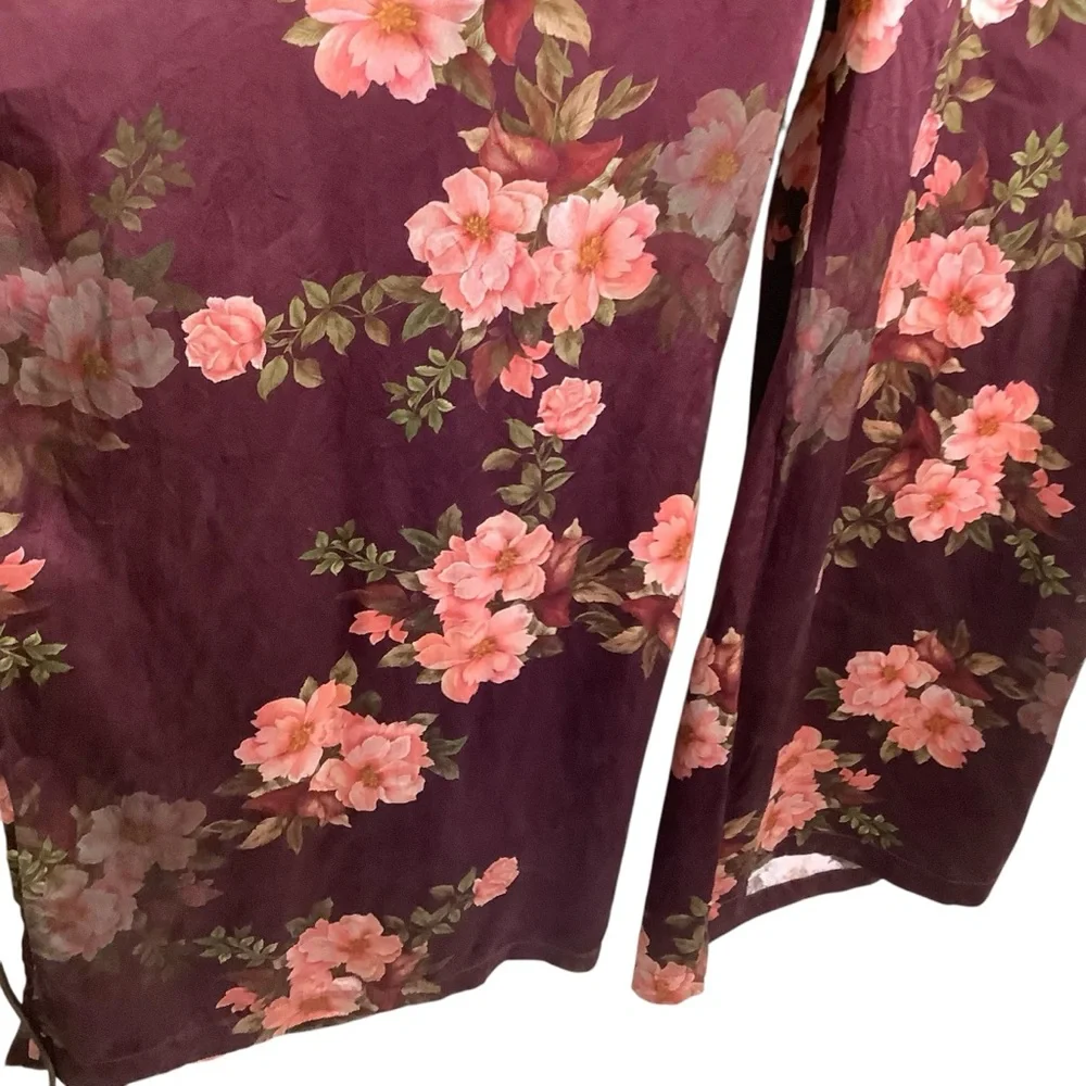 Johnny Was 100% Silk Winonna Easy Wide Leg Pants Floral - Picture 3 of 8